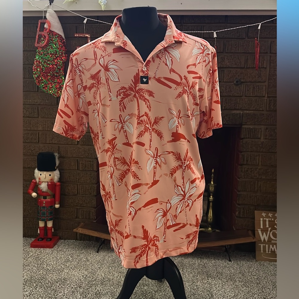 Bad Birdie Shirt Mens Large Polo Tropical Golf Preppy Ricky Rose Performance